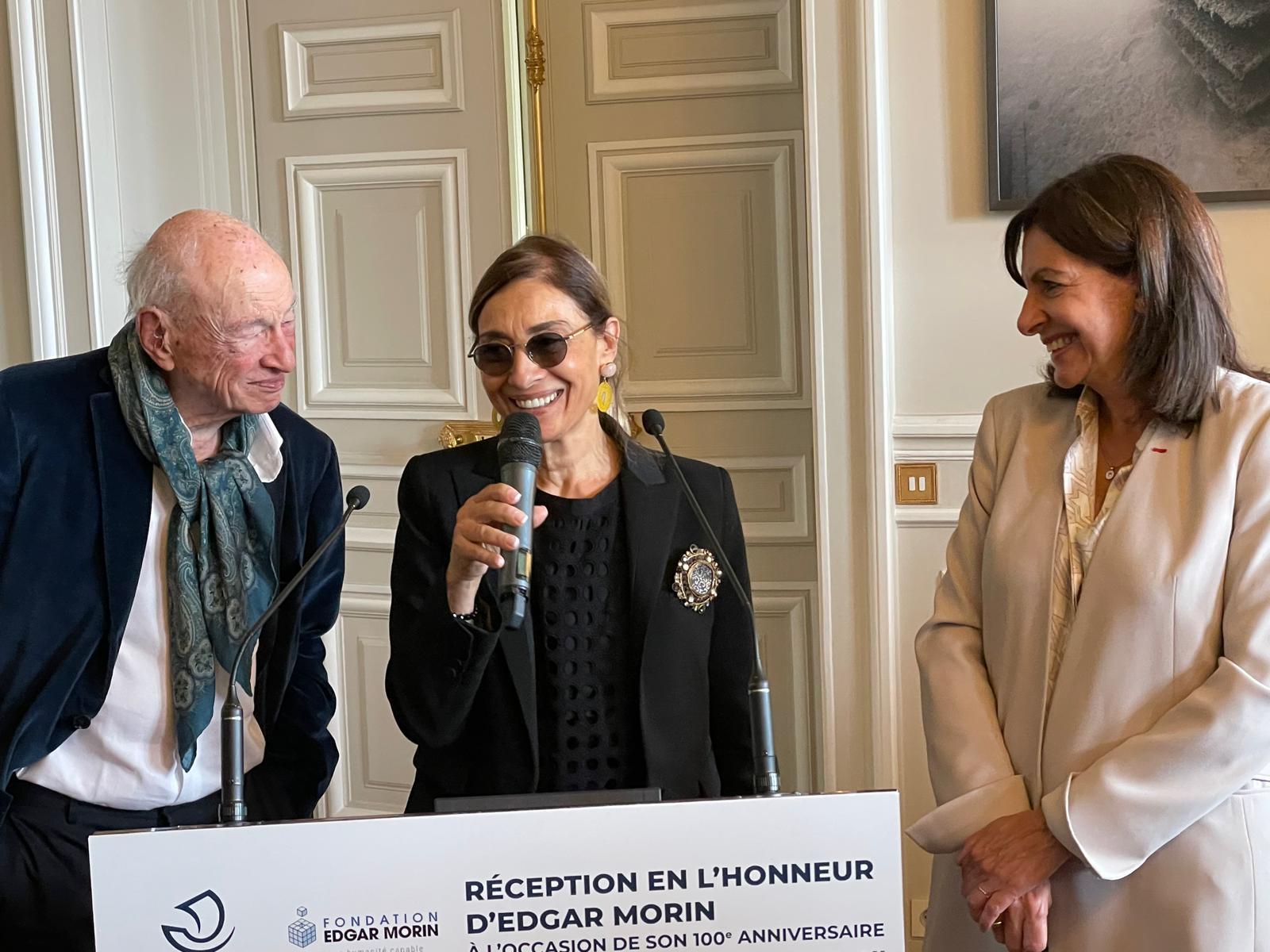 Edgar Morin et Sabah, réception de la Fondation Edgar Morin