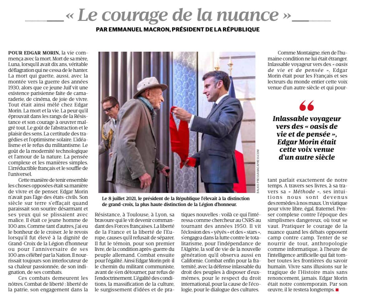 Tribune d'Emmanuel Macron : Le courage de la nuance